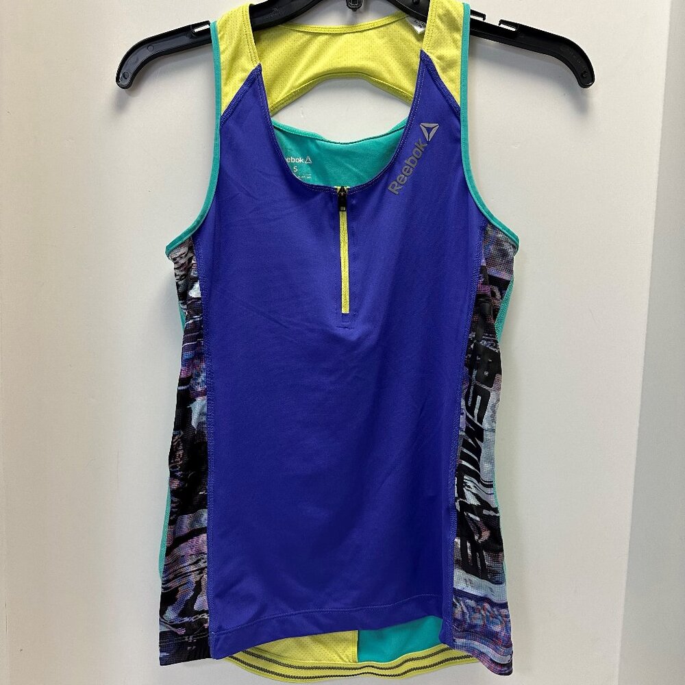 Reebok Cycle Spin Women's Vest Top Size Small Multicolor Front Zipper